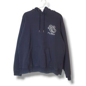 Vintage Y2K Fubu Hoodie Sweatshirt Blue Size L